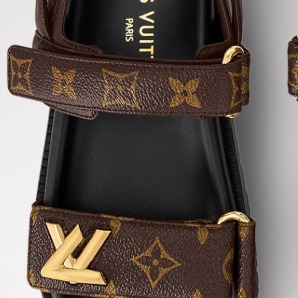NEW in box and dust covers Ladies  Louis Vuitton Brown Monogram Sandals